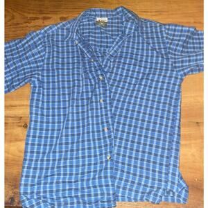 Adirondack ATC Button Up Stretch Shirt Mens Large Short Sleeve Cotton Casual